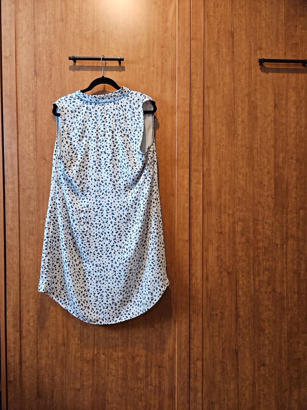 CAbi Sleeveless White Tunic with Navy Spot Print - Picture 3 of 3